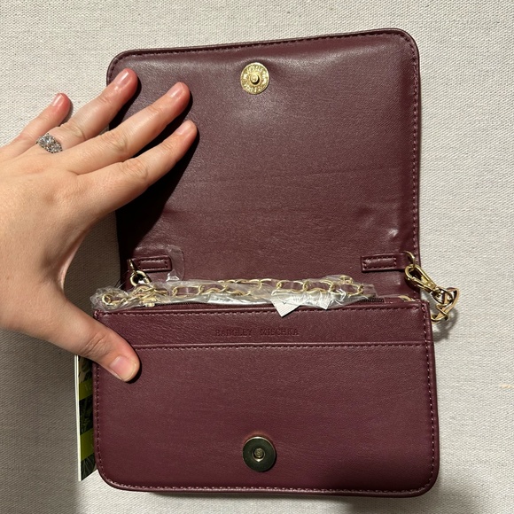 NWT Badgley Mischka small pleated crossbody - plum - Picture 3 of 5